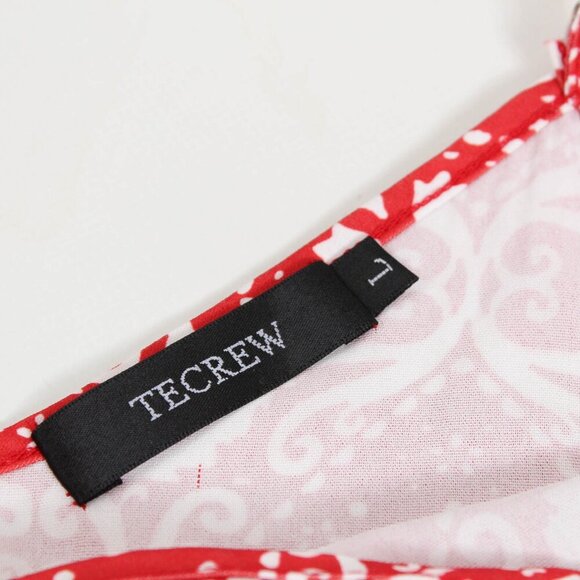 TECREW Women's Boho Red Floral V Neck Spaghetti Straps Tank Top Bandana Large - Picture 6 of 9